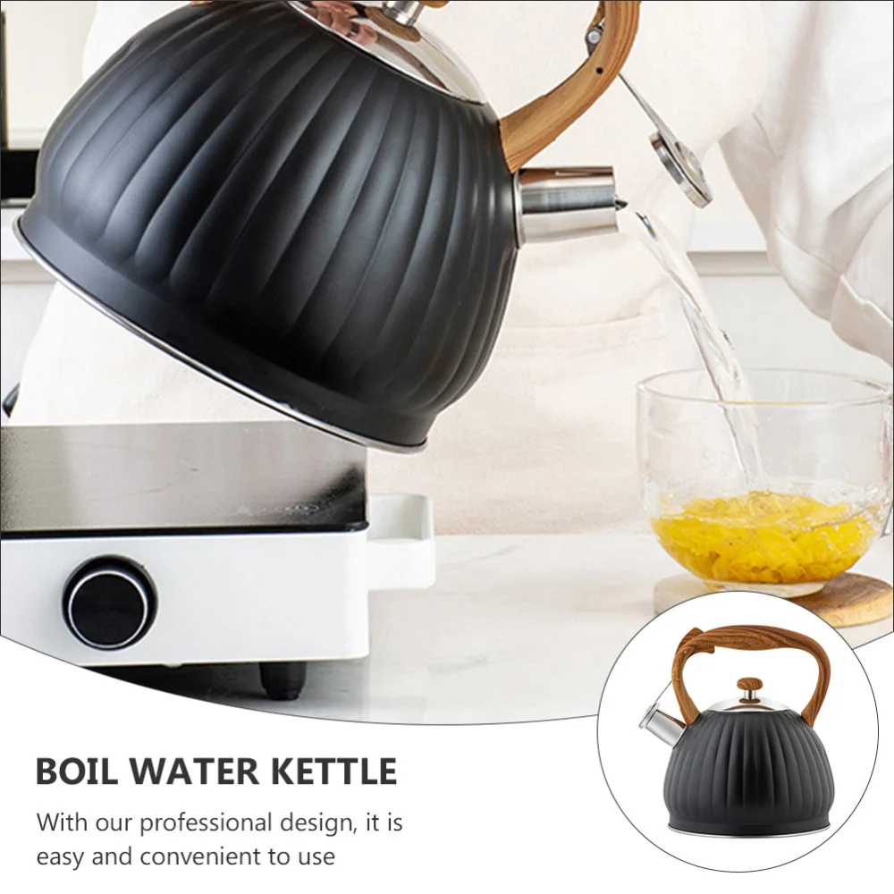 

1Pc 3.5L Heating Water Kettle Whistling Kettle Boil Water Kettle (Black)