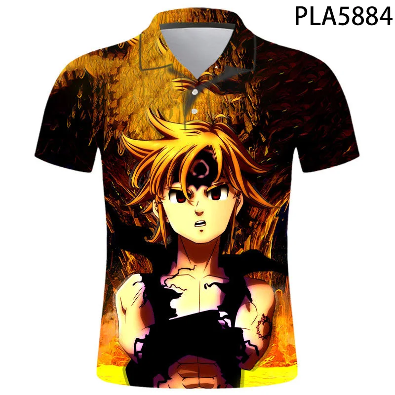 Hombre Camisa De Polo 3D печатных сапоги в Стиле персонажа Дианы из игры The Seven Deadly грехов Nana