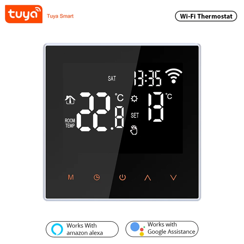 16A WiFi Smart Thermostat Controller Programmable Digital Temperature Controller LCD Display Touch Screen with App Control
