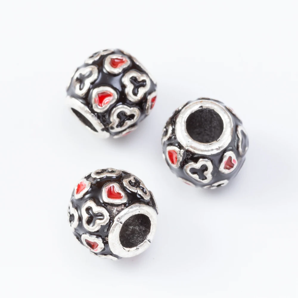 5 шт./лот посеребренные эмалевые бусины DIY шармы подходят для европейского