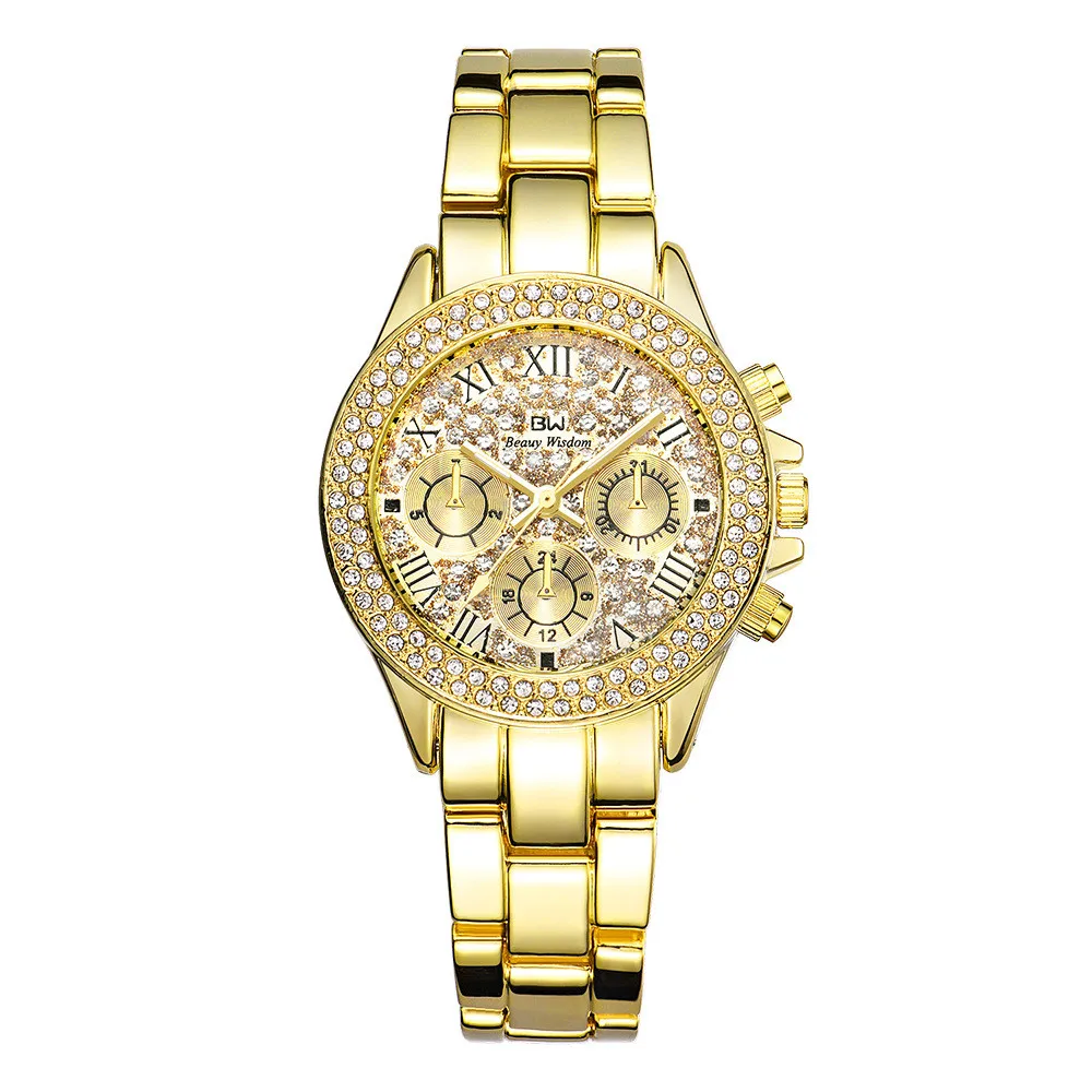 Женские Роскошные модные стальные часы мужские хрустальные стразы Reloj женские