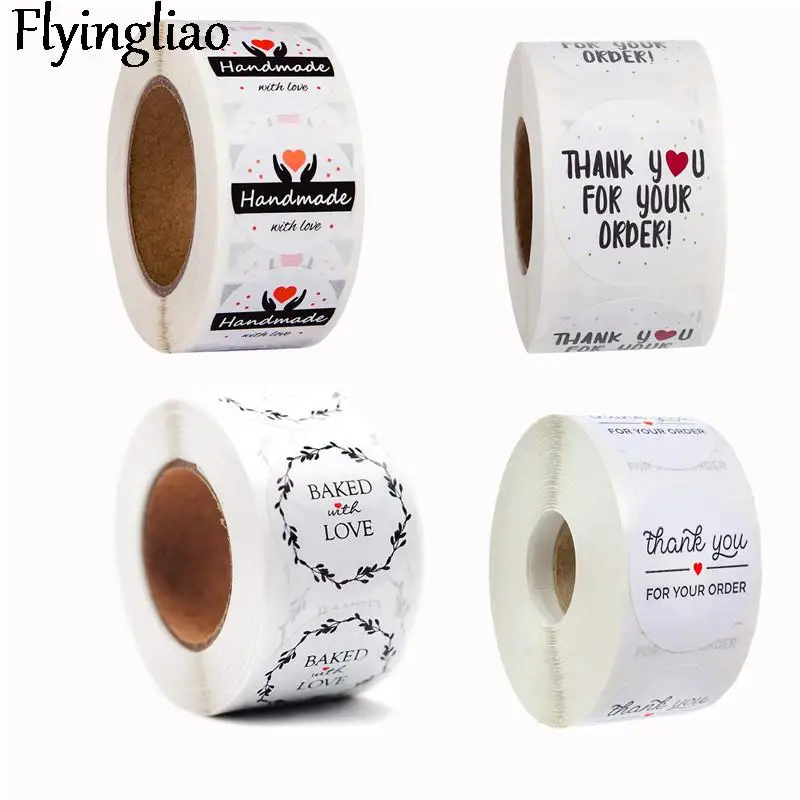 

100-500pcs thank you 1 inch Stickers decal scrapbooking diy pasters home decoration phone laptop waterproof cartoon accessories