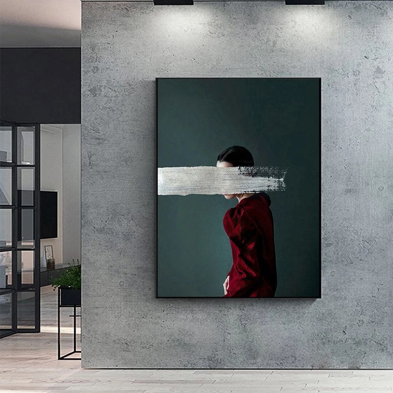 

Abstract Girl Modern Poster And Prints Wall Art Canvas Painting Beautiful Pajama Gir Pictures For Living Room Decor Unframed