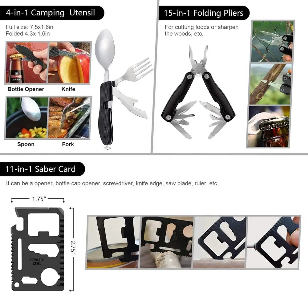 Beli Alat Bertahan Hidup Darurat 101 Buah Peralatan Berkemah Alat Bantu Hidup Kit Pertolongan Pertama Tas Trauma Luar Ruangan Dengan Senter Kapak Bertahan Hidup