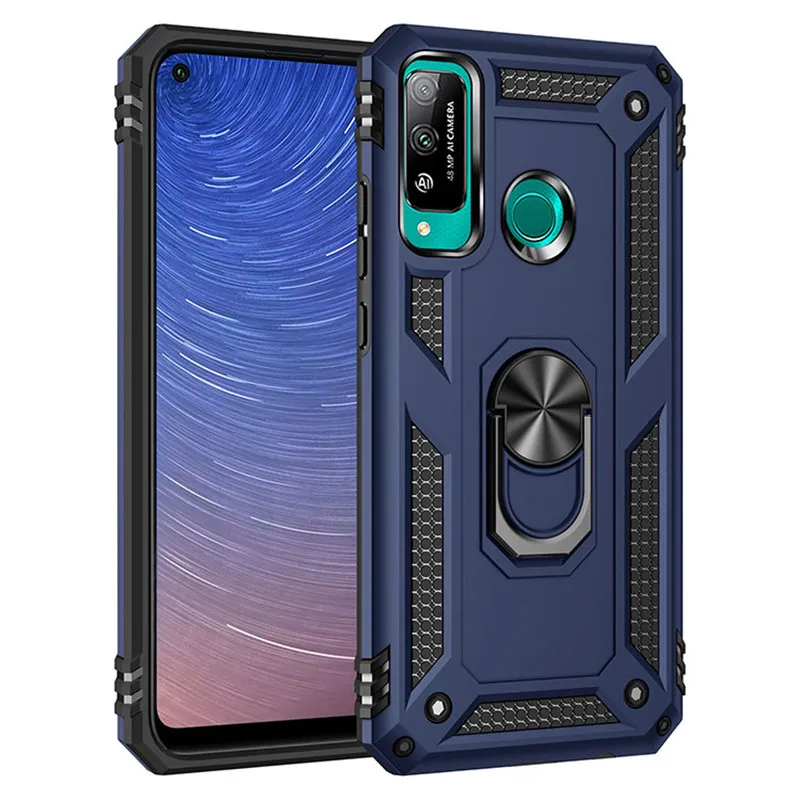

For Huawei P40 Lite E Case Magnet Car Ring Stand Holder Case For Huawei P40 Lite E 6.39" ART-L28 Soft Silicone Bumper Case
