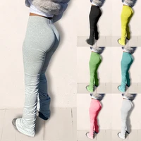 stacked leggings joggers stacked sweatpants women ruched pants legging jogging femme stacked pants women sweat pants trousers