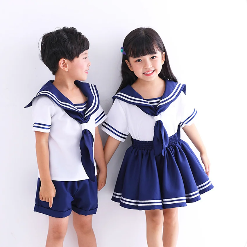 Костюм для косплея Сейлор флот юбка мальчиков и девочек + рубашка детская