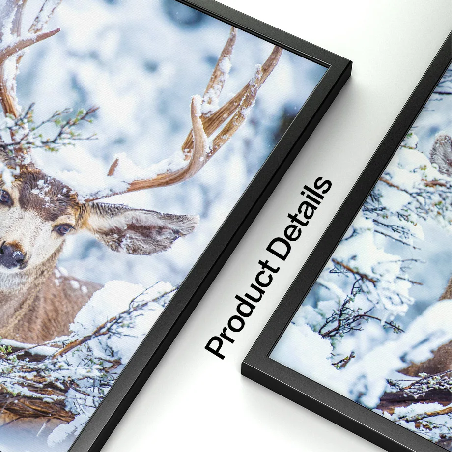 Зимний снег сосновый лес олень каюта природа стены искусства холст картина