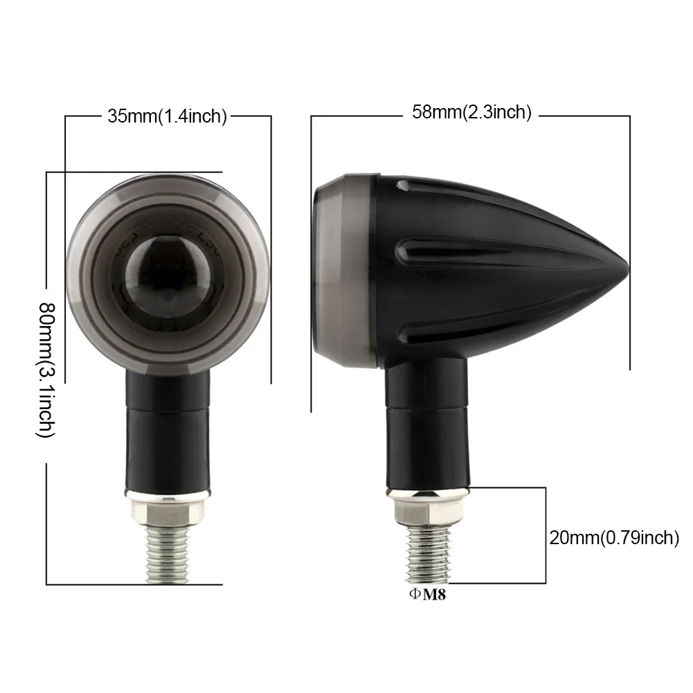 

2pcs/set Universal Motorcycle LED Turn Signals Long Turn Signal Indicator Tail Lights Blinkers Flashers Motorcycle Accessories