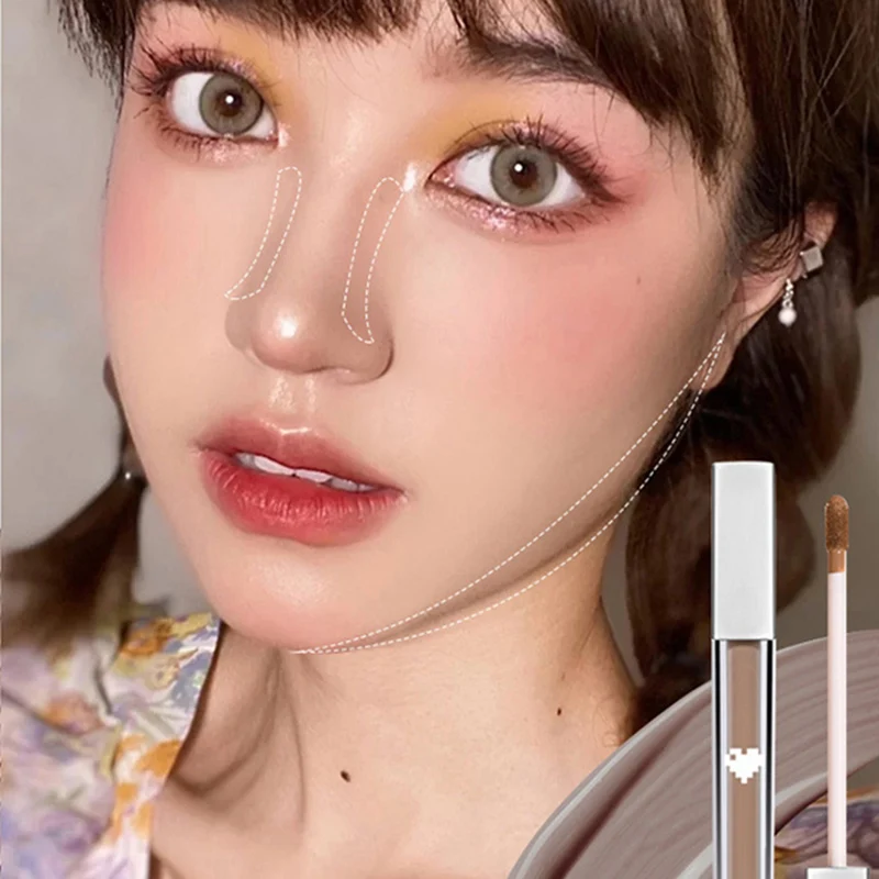 

Кремовая помада для хайлайтера и контура, Мерцающая глазурованная помада для контура лица, Женская Косметика для макияжа WH998