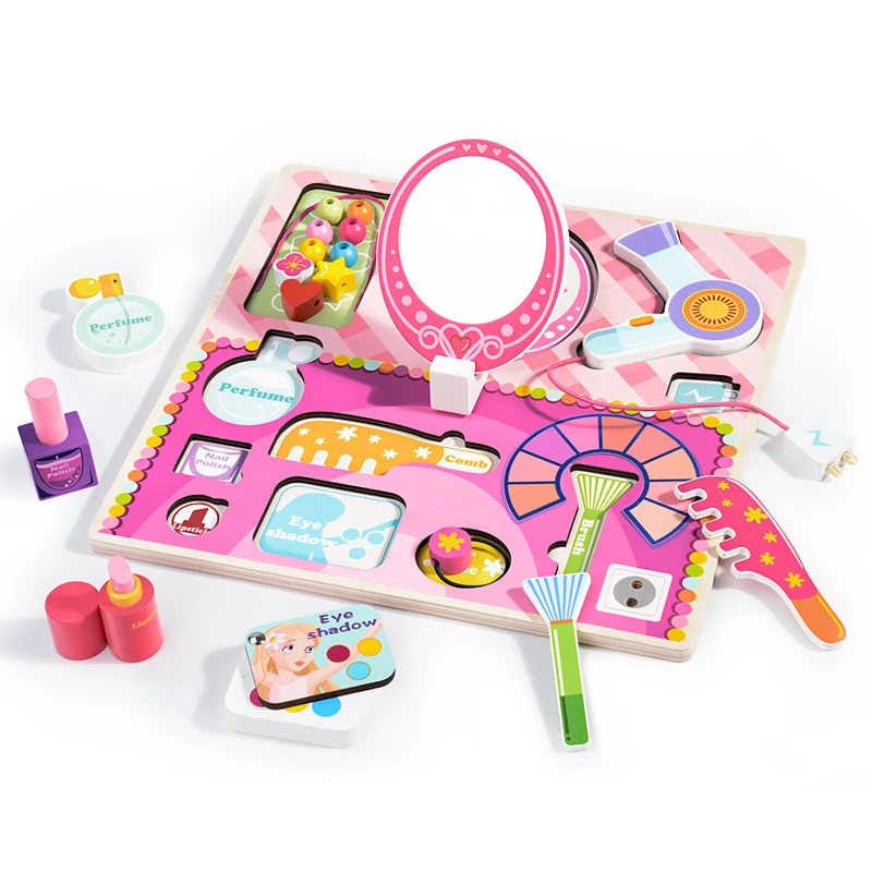 

Kids Baby Toys Montessori Wooden Puzzle Board Set Educational Wooden Toy Cartoon Pretend Doctor Cooking Makeup Puzzle Child Gift