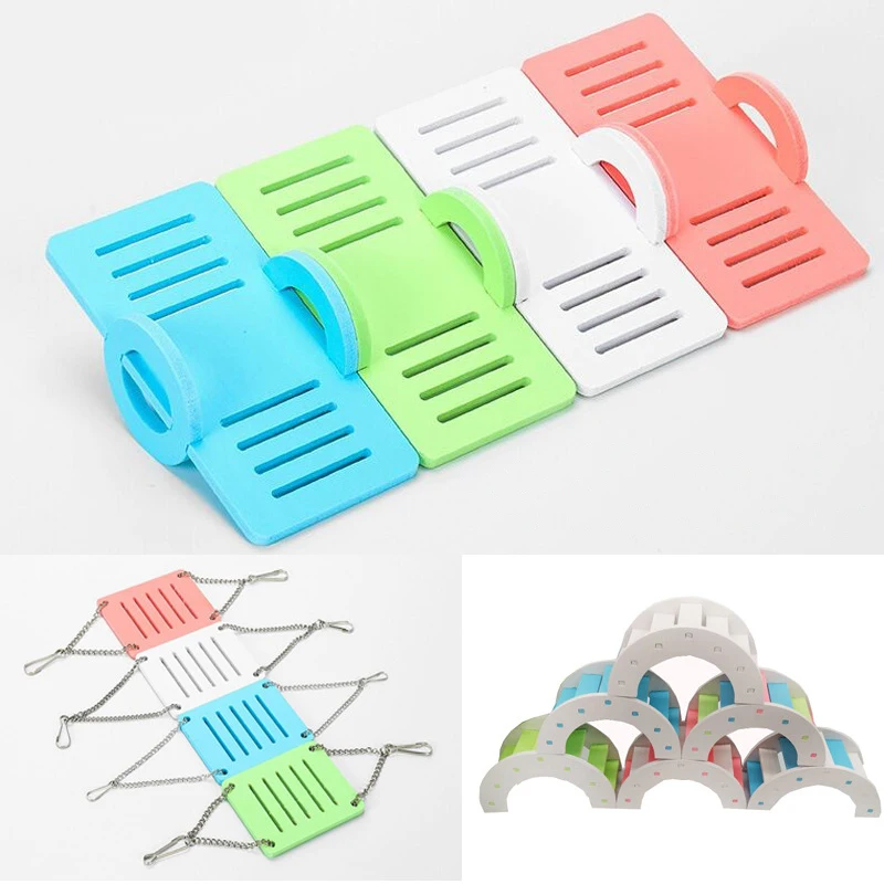 

Игрушки для домашних животных, хомяк, деревянный Радужный мост, качели, игрушки, маленькие животные