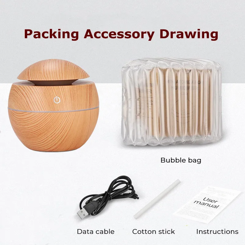 

Mini Air Humidifier Ultrasonic USB Aroma Diffuser Wood Grain LED Night Light Electric Essential Oil Diffuser aromatherapy Home
