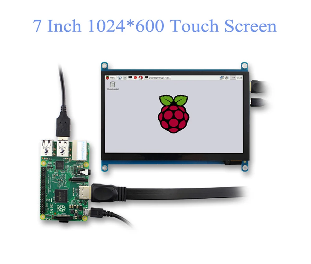 Портативный 7-дюймовый сенсорный дисплей HDMI 1024x60 экран панель hdmi raspberry ЖК-дисплей