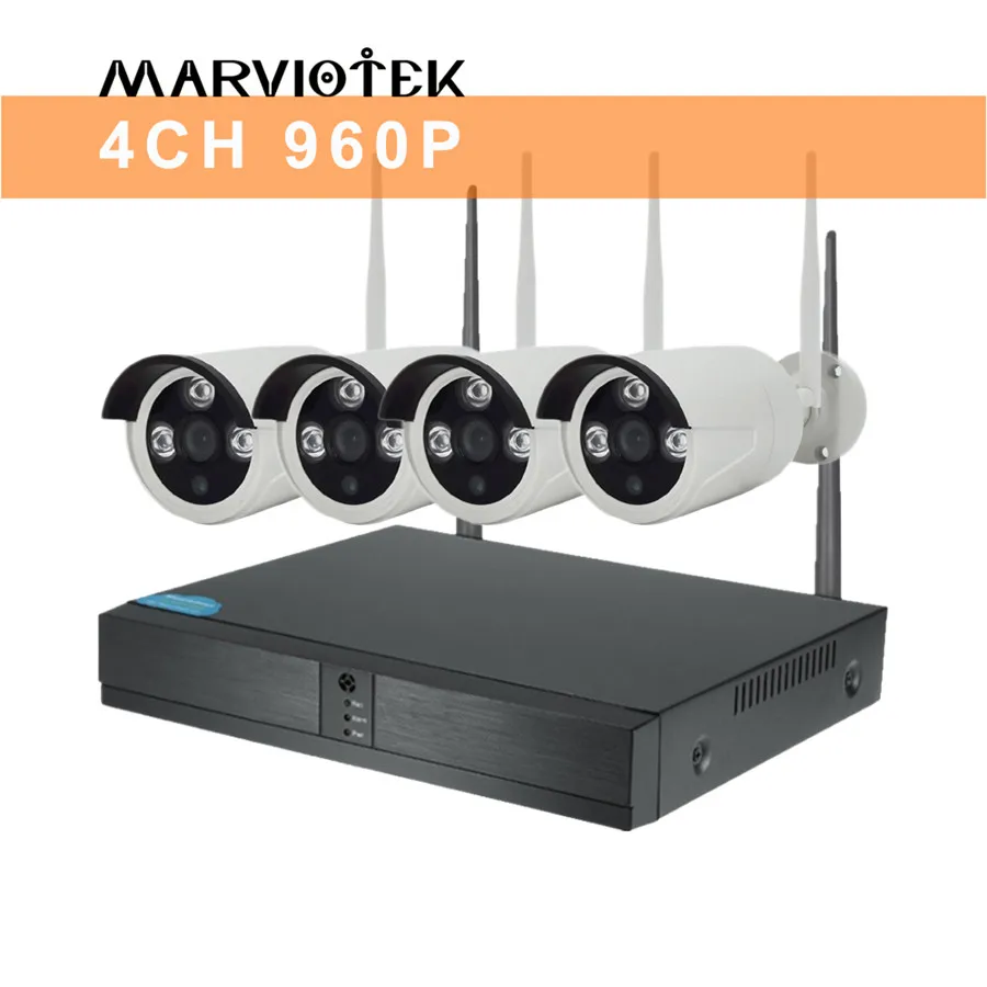 960P 4CH NVR Kits Camara, ip, wifi, nvr, комплект, ONVIF, 4CH, CCTV камера, система, беспроводная система видеонаблюдения, wifi, камера безопасности, система, наборы, для улицы - Цвет: 960P 4CH NVR Kits