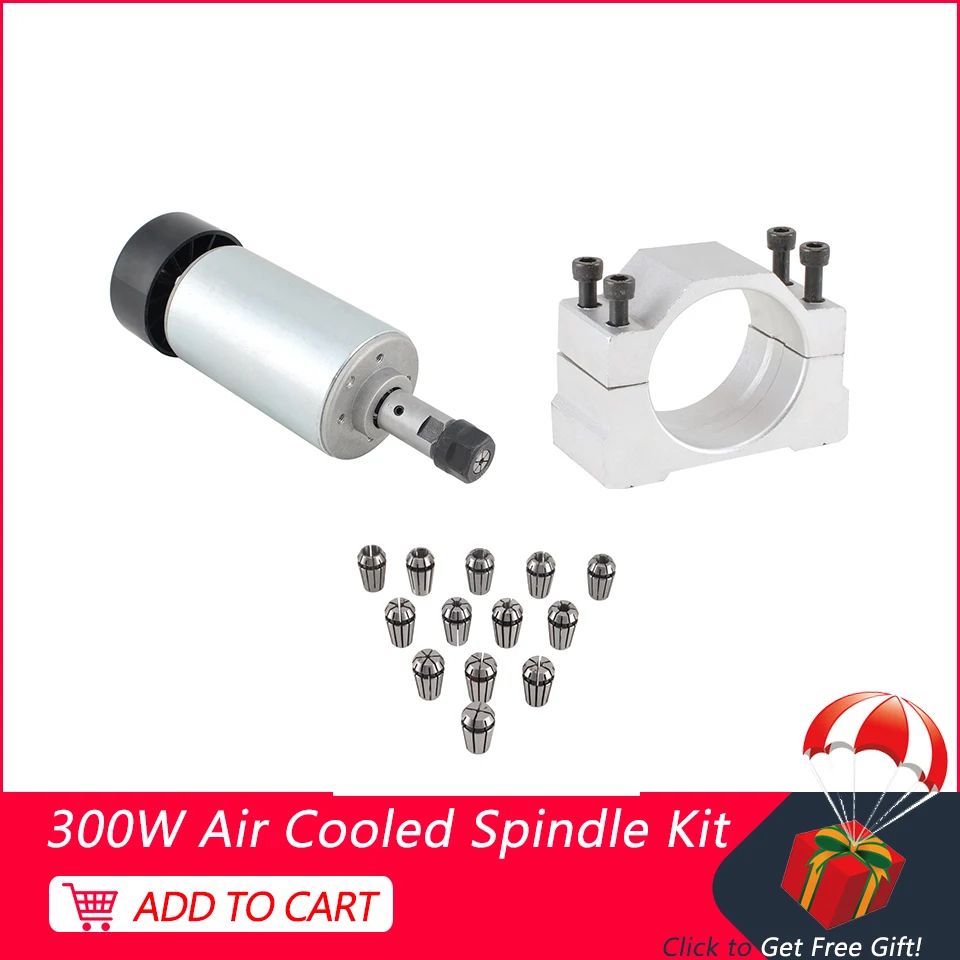 Шпиндель с ЧПУ 300 Вт воздушным охлаждением шпиндель ER11 цанговый патрон 52 мм