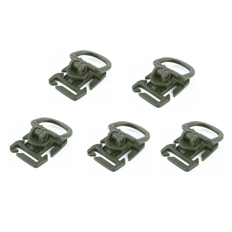 5Pcs Armygreen Поворотный D кольцо клип molle зажим для лямки тактический рюкзак прикрепить ремень повесить лагерь Открытый Поход бушкрафт Маутейн - Цвет: 5Pcs Armygreen