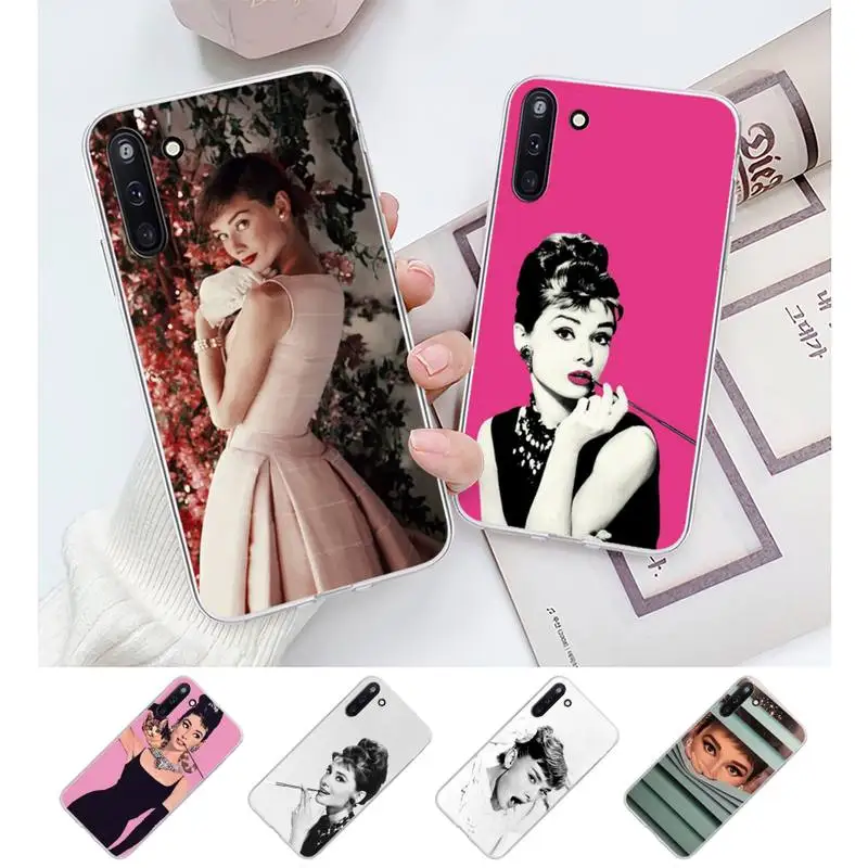 

Audrey Hepburn Phone Case For Samsung Galaxy S8 S9 S10 Plus S10E S20FE A71 A51 A21S Clear Silicone Transparent Cover
