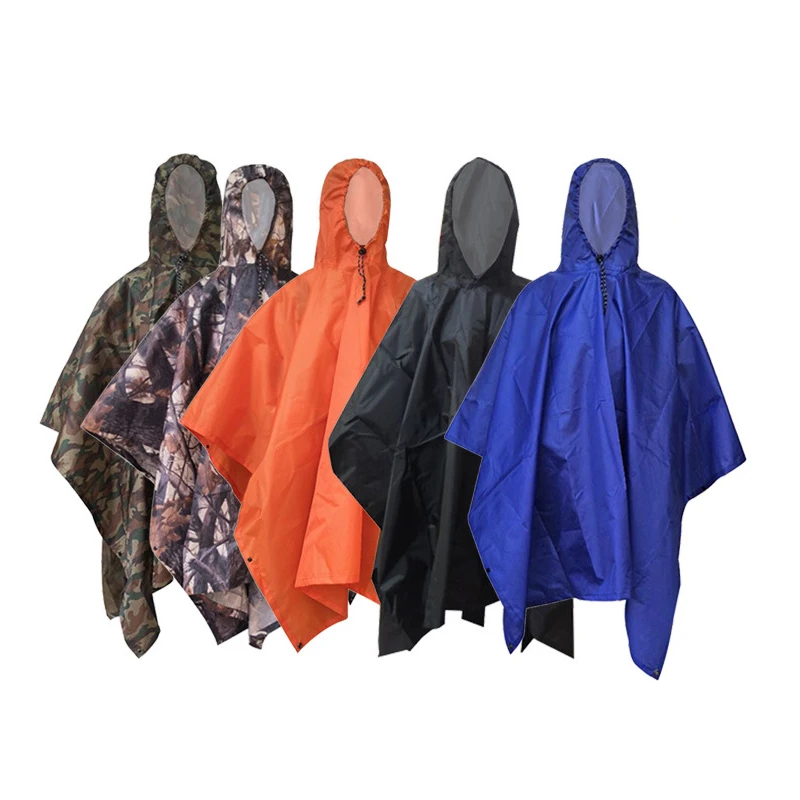 

3 in 1 Multifunctional Raincoat Outdoor Travel Rain Poncho Backpack Quality Hiking Rain Cover Awning Camping Waterproof Tent