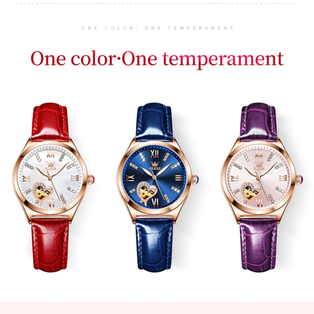 OLEVS top luxury brand fashion fully automatic mechanical women's watch leisure business ultra thin luxury gift Montre femme enlarge