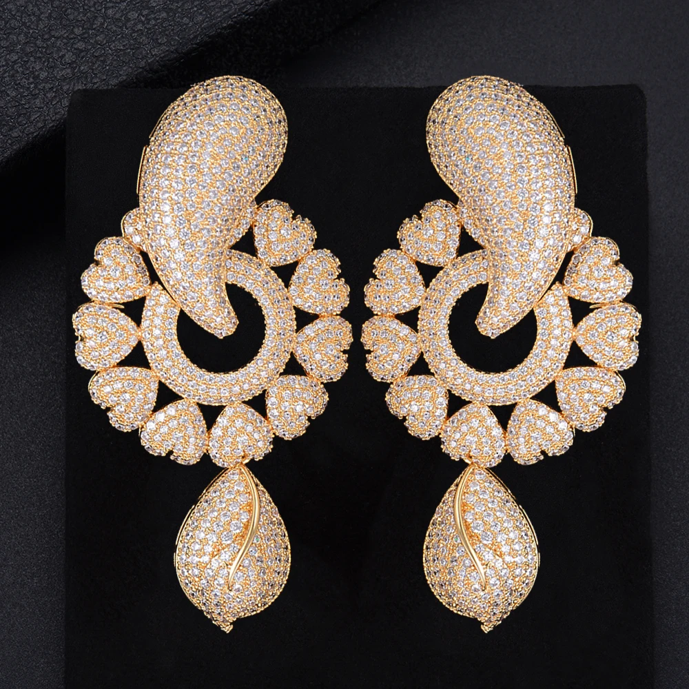 

LARRAURI, модные Прозрачные Серьги с кубическим цирконием, роскошные капли воды, нигерийские Свадебные вечерние серьги для женщин, модные ювели...