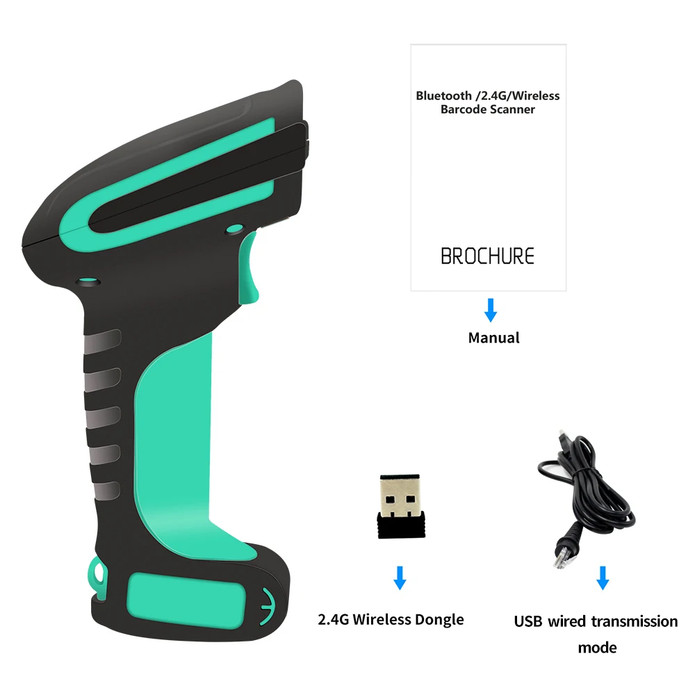 1D 2D беспроводной Bluetooth сканер штрих-кода промышленного класса водонепроницаемый