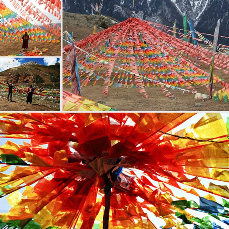 20Pcs/Set Tibetan Buddhist Prayer Flags Fabric Craft Tibet Decorative Flags images - 6