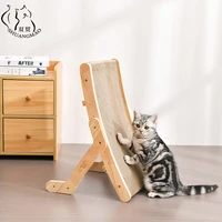 solid wood anti cat scratcher cat scratch board kitten corrugated paper pad vertical pet cat toys grinding nail scraper mat