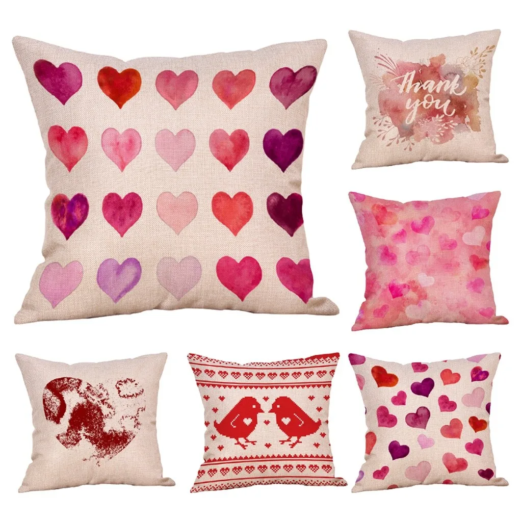 Чехол для подушки на День святого Валентина квадратный милый чехол украшение