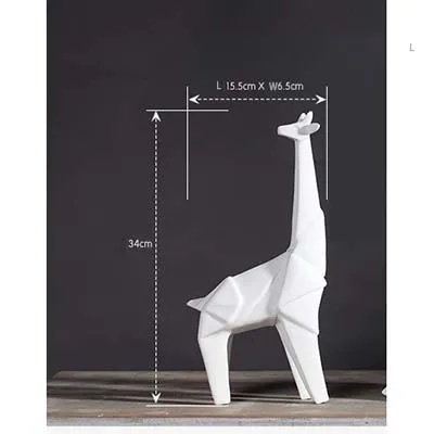 White (Small) Минималистичная оригами керамическая статуя жирафа оленя домашний декор фарфоровые статуэтки Животных Художественный офис/свадебный Декор Орнамент - Цвет: White (Small)