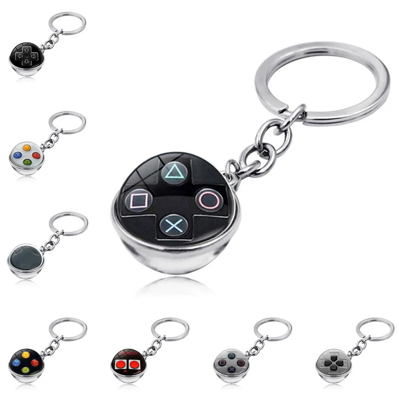 Игровой контроллер с узором двухсторонний стеклянный шар брелок подвеска Модная