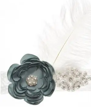 Винтажный ободок с пером и кружевом для девочек мягкая белая повязка на голову