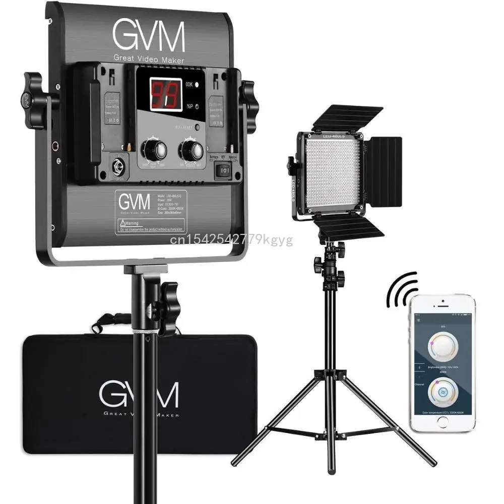 

GVM LED-480LS-B Tripod Panel Led Video Light for Photography Leds Lamps Lamp Right Ligth Photo Studio Lights Lightings Photos