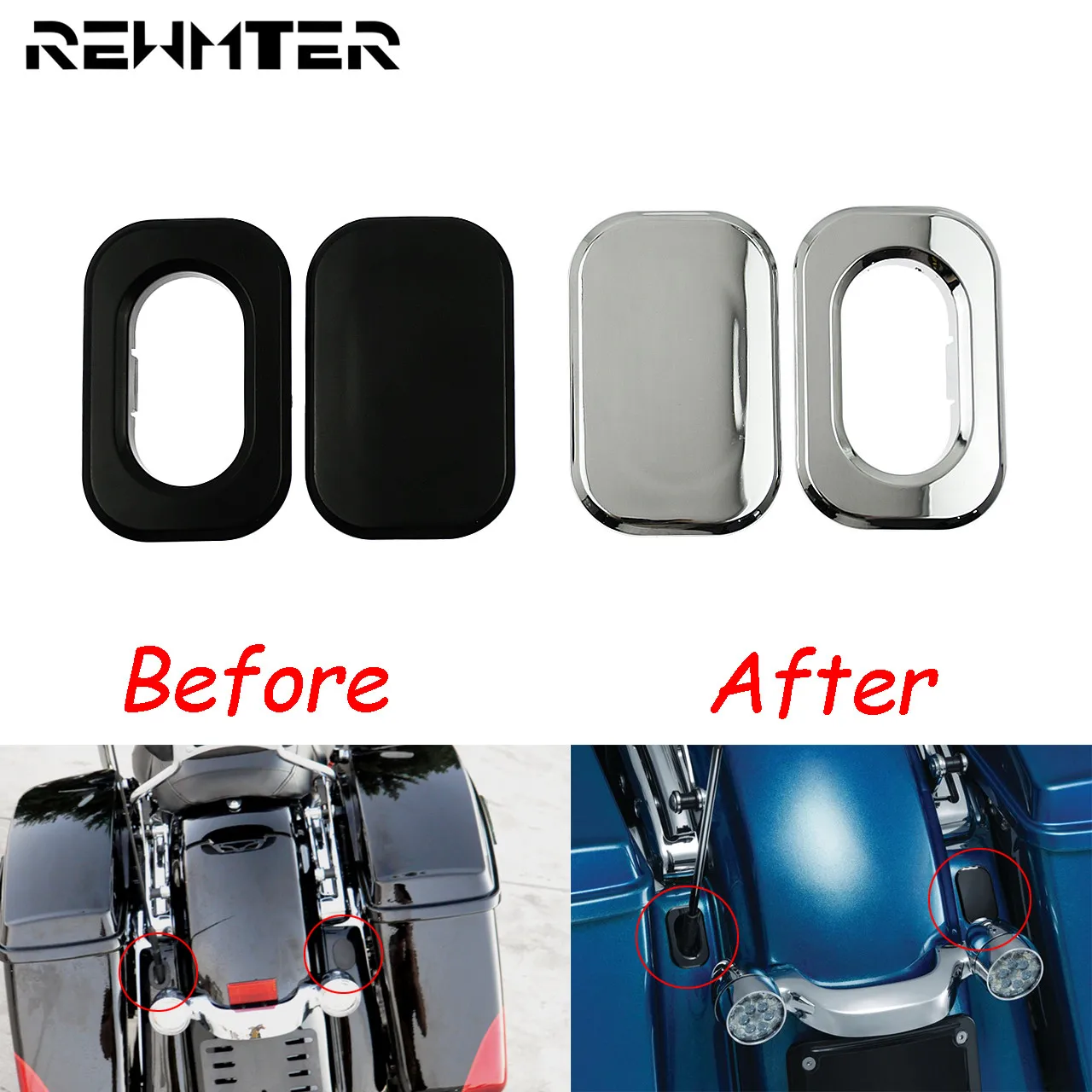 Наполнитель для антенны из АБС пластика мотоцикла черный/хром Harley Touring Street Glide FLHX