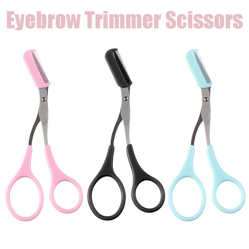 

1Pc Stainless Steel Eyebrow Trimmer Scissors Comb Eyelash Hair Scissors Clips Shaping Eyebrow Razor Grooming Wenkbrauw Trimmer