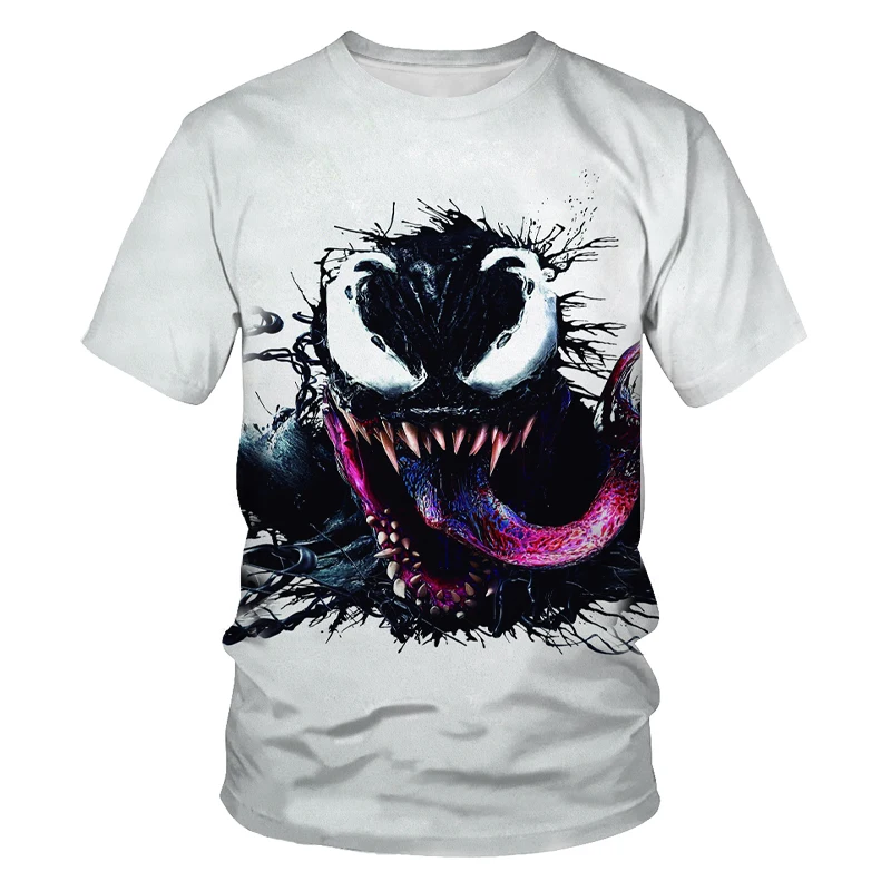 

20213D printing fashion men and women movie characters venom cool soft material casual everyday men's loose O-neck T-shirt