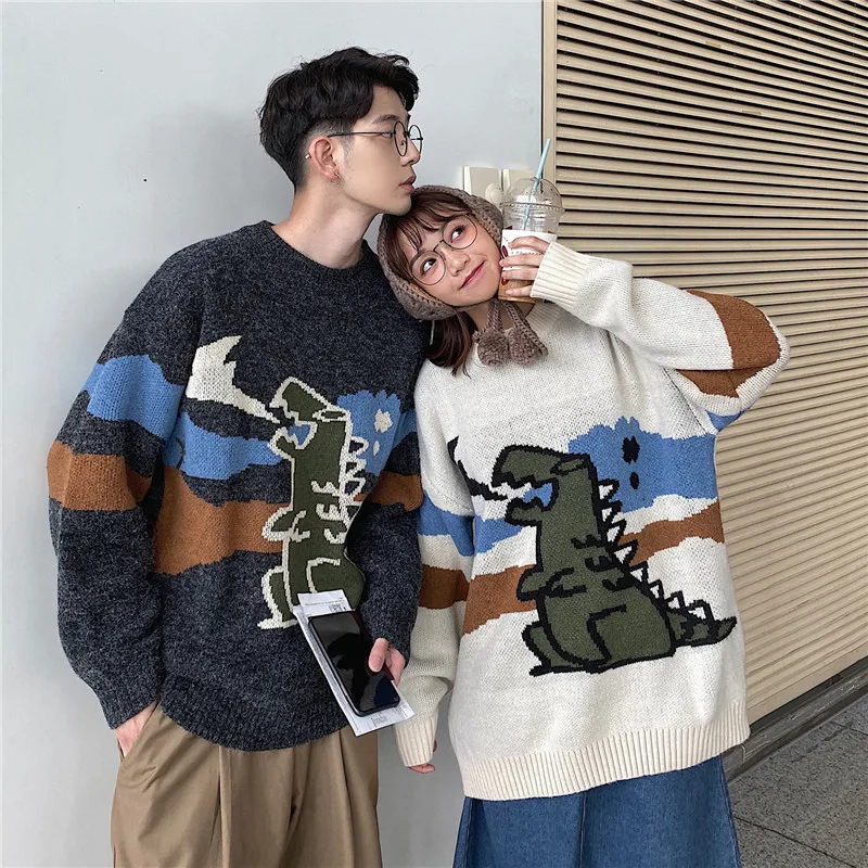 19 зима Новый Забавный динозавр креативный жаккардовый Повседневный парный