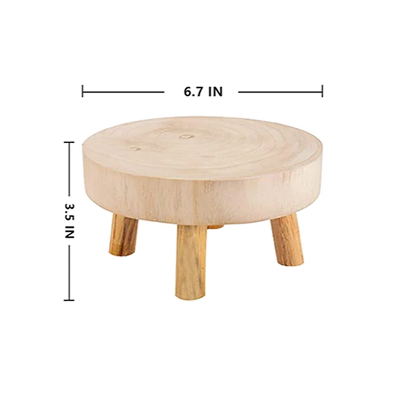 

Wooden Flower Pot Stand Small Bench Footstool Art Plant Planter Display Holder Decorative Shelf Balcony Indoor Garden Furniture
