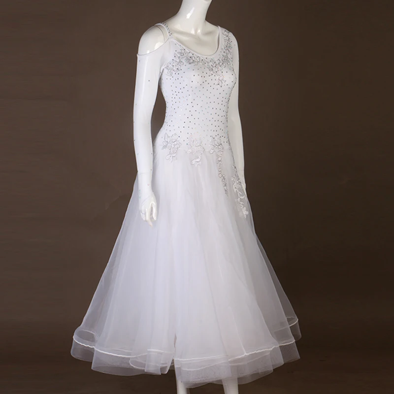 Взрослый передовые костюмы для бальных танцев платья 2021 элегантный белый Танго