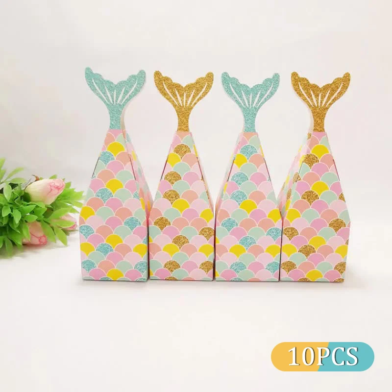 10 шт. бумажные коробки для конфет Русалочка хвост | Дом и сад