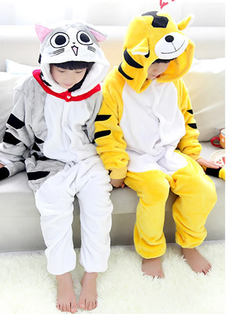 Детская Пижама комбинезон для косплея из мультфильма Luna Chi Cat теплый зимний