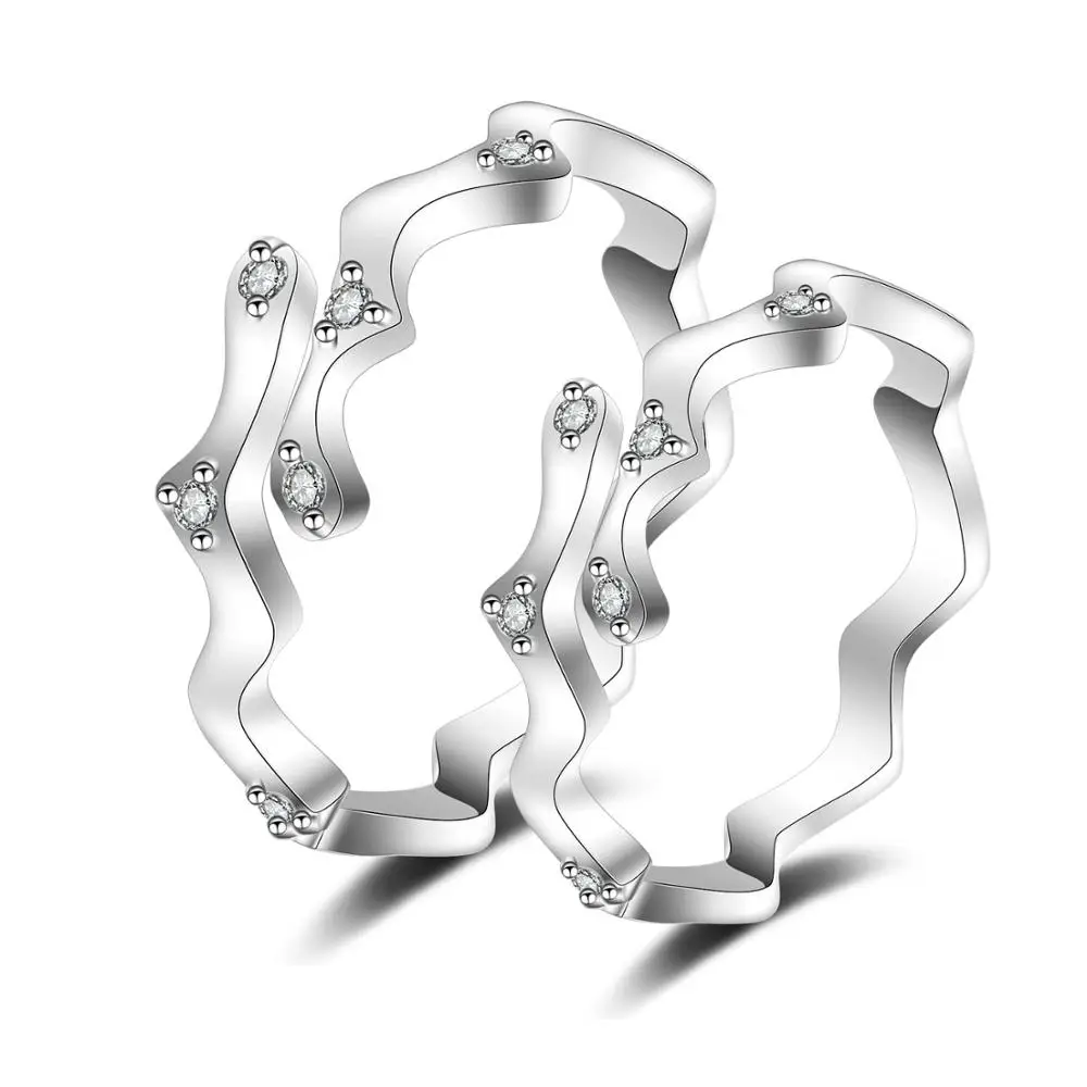 18K Белое позолоченное модное Открытое кольцо со звездой простое с