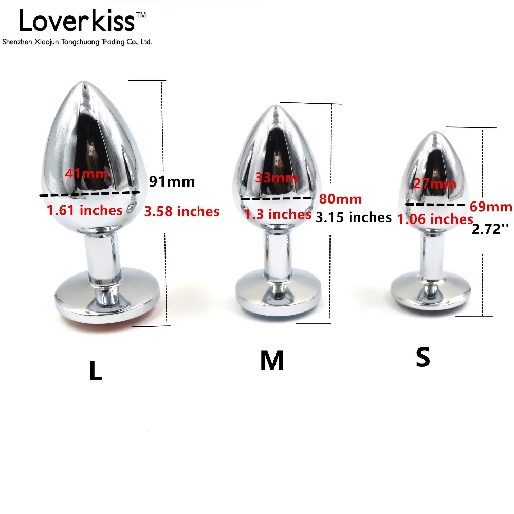 Loverkiss 3pcs/lot Fetish Bondage Ass Plug Stainless Steel Anal Butt Set Dilator Sex Toys for Beginner Plugs Kit | Красота и здоровье