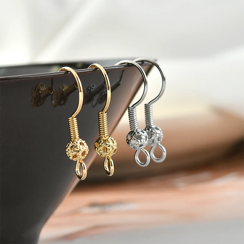 

Copper Plated 18k Gold Color Vintage Flower Hook DIY Basic Ear Hook Earrings Jewelry Accessories Material