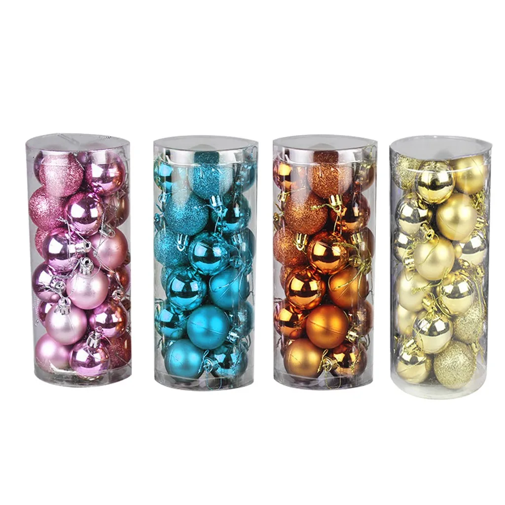 24 шт сверкающие рождественские блестящие шары орнамент с рождественской елкой