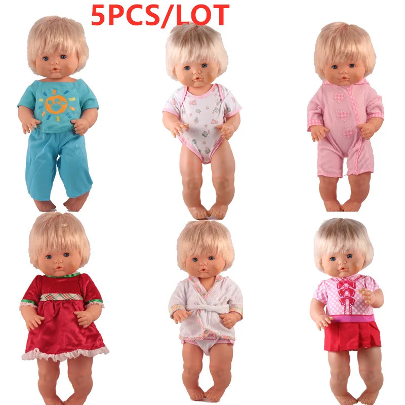 41 см Nenuco кукольная одежда Nenuco Ropa y su Hermanita DIY наряды красное платье одежда для сна для 16 дюймов My Little Nenuco кукла - Цвет: 5PCS style 1