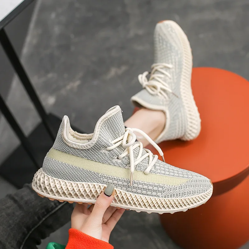 Coconut shoes spring new style flying woven girls sports shoes women's shoes breathable casual shoes wild personality trend hot