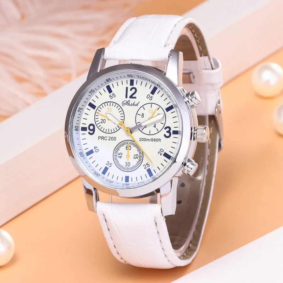 

Blue-ray Watches Glass Neutral Quartz Simulates Wrist Epidermal Leather Strap Watch Quartz Wristwatches Gifts reloj mujer