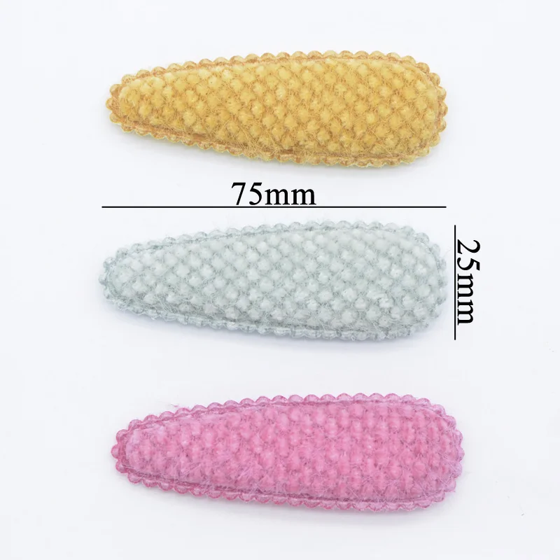 12pcs/lot 75mm Soft Fabric Lace Drop Clip Applique for Clothes Craft Sticker Patches DIY Baby Girl Hair BB Clips Accessories L54