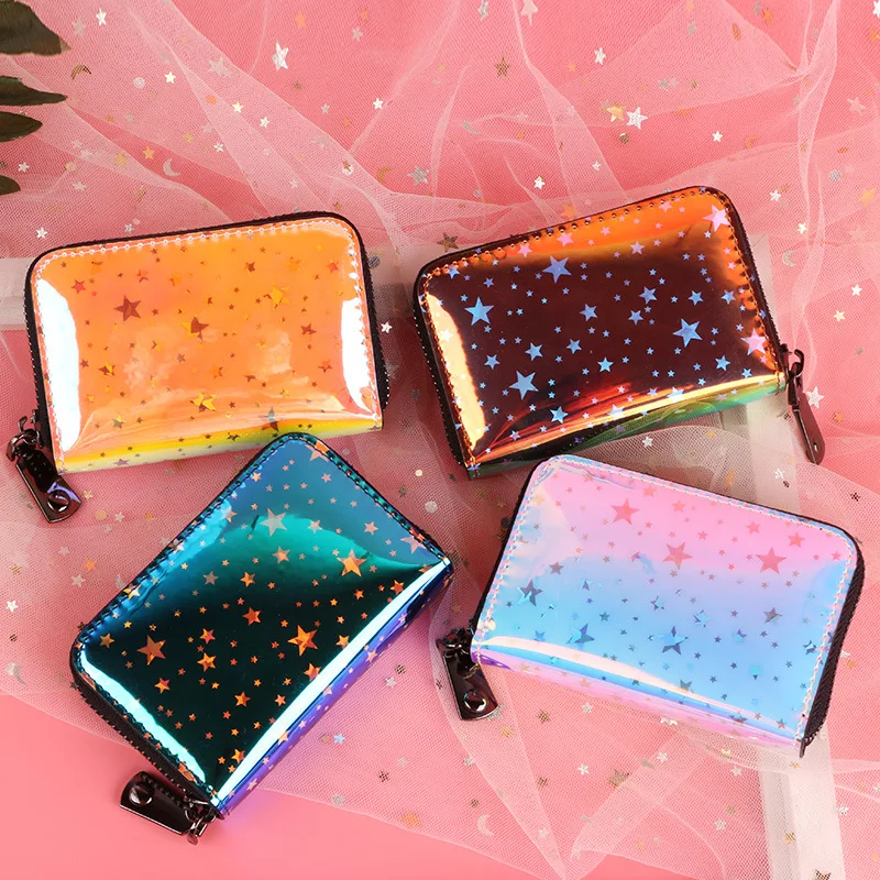 Новинка 2019 женские кошельки модный лазерный голографический кошелек женский